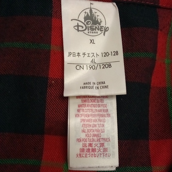 CLASSIC! Disney Mickey Mouse Red Plaid Pajama Set - Picture 3 of 3